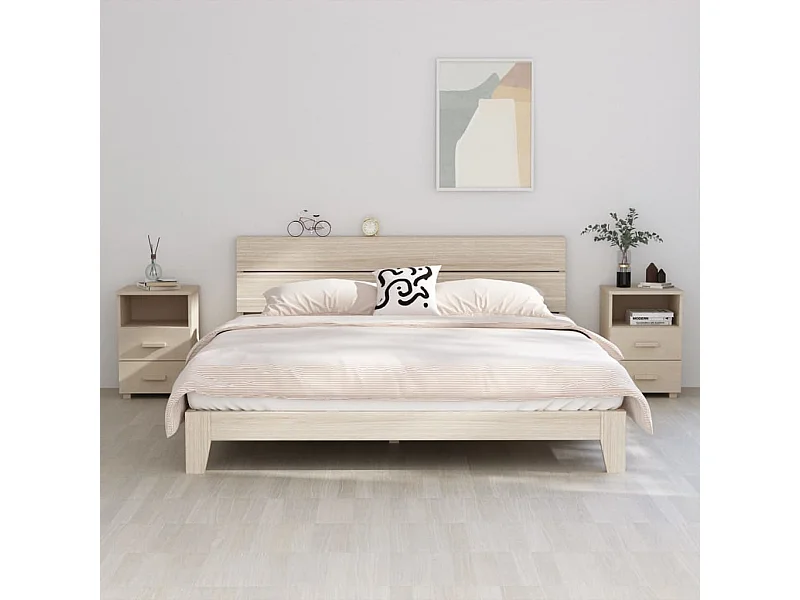Comodini | Tavolini da notte | Tavolini da letto HAMAR 2 pz ambra 40x35x62 cm Legno Massello di Pino