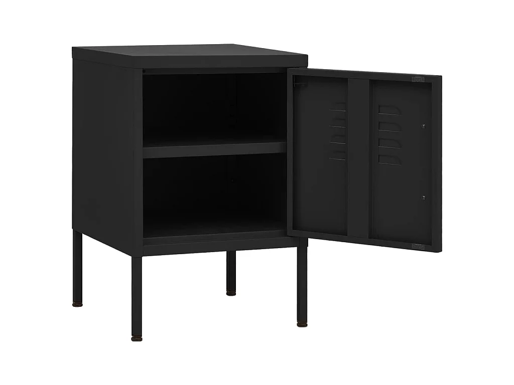 Table de chevet Noir 35x35x51 cm Acier GHR97809