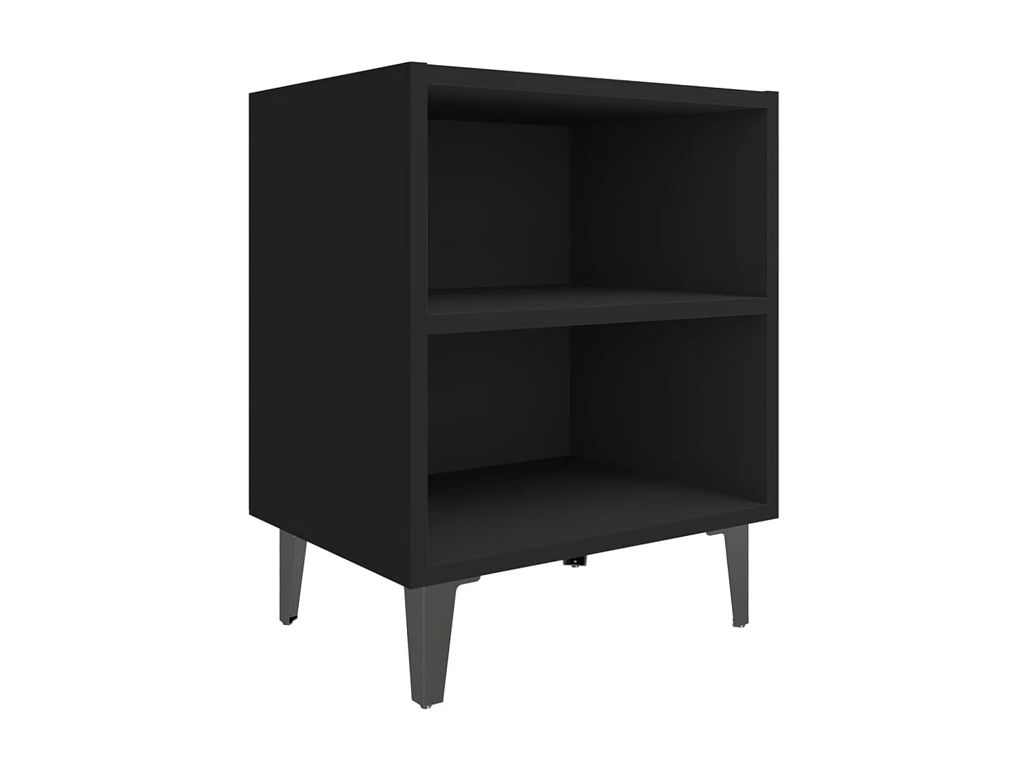 Nachtkastjes 2 st met metalen poten 40x30x50 cm zwart NL82374