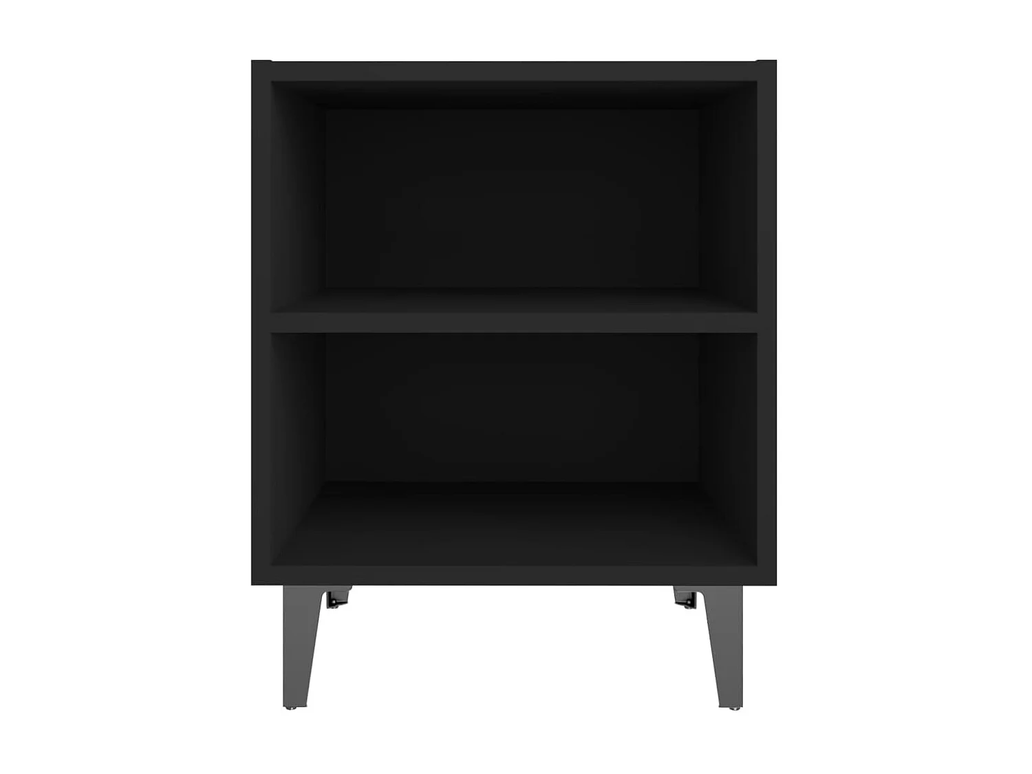 Nachtkastjes 2 st met metalen poten 40x30x50 cm zwart NL82374