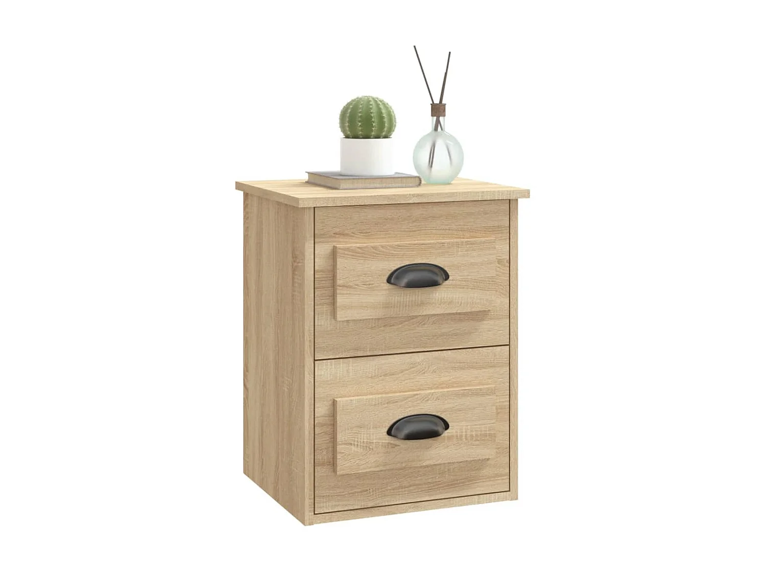 Lot de 2 Tables de chevet murales chêne sonoma 41,5x36x53 cm GHR17769