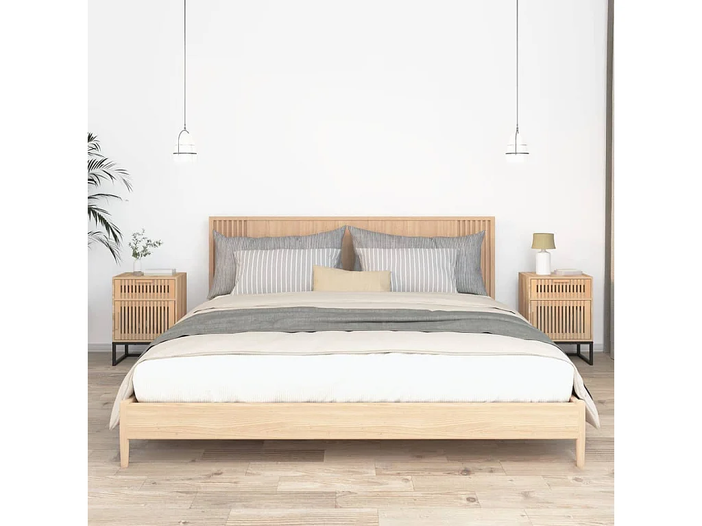 Nachtkastjes 2 st 40x30x55,5 cm bewerkt hout en ijzer NL71062