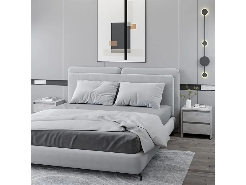 Mesas de cabeceira 2pcs 45x34,5x44,5cm aglomerado cinza cimento PT58427