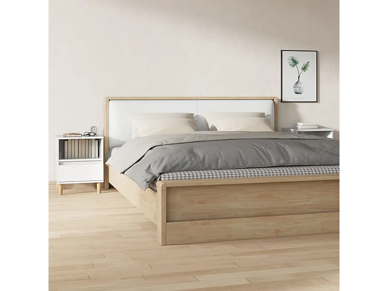 Mesas de cabeceira 2 pcs 40x35x50 cm branco brilhante PT75026