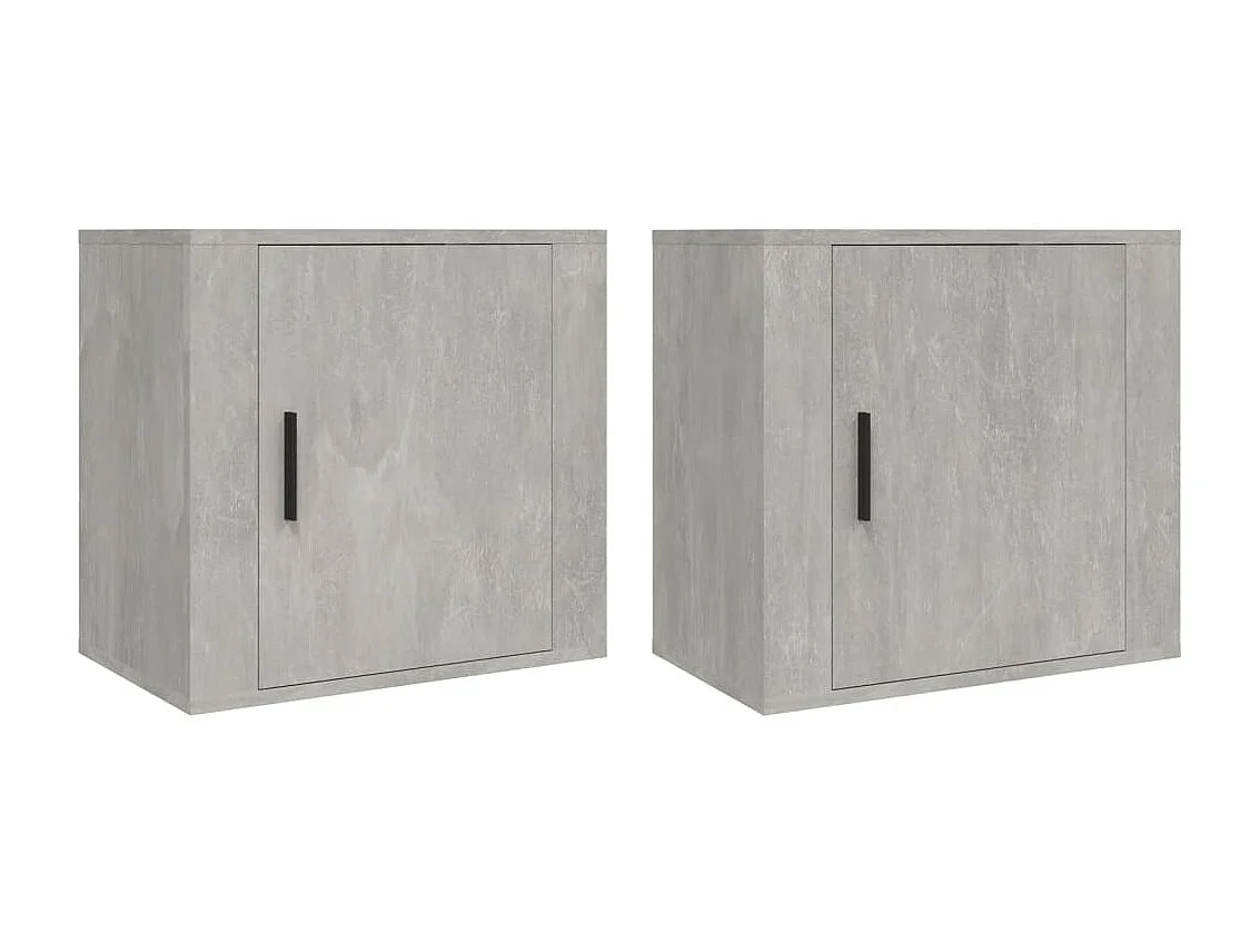 Lot de 2 Tables de chevet murales Gris béton 50x30x47 cm GHR86508