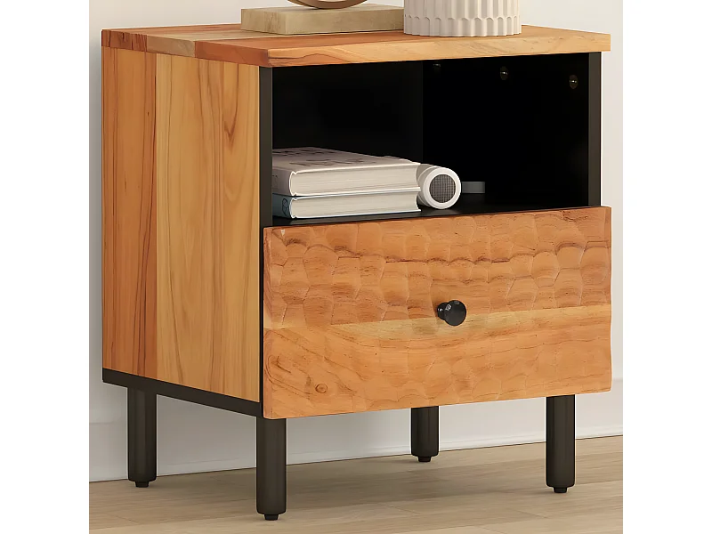 Nachtkastje 40x33x46 cm massief acaciahout NL20351