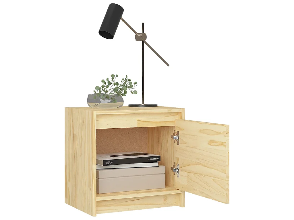 Lot de 2 Tables de chevet 40x30,5x40 cm bois de pin massif GHR81957