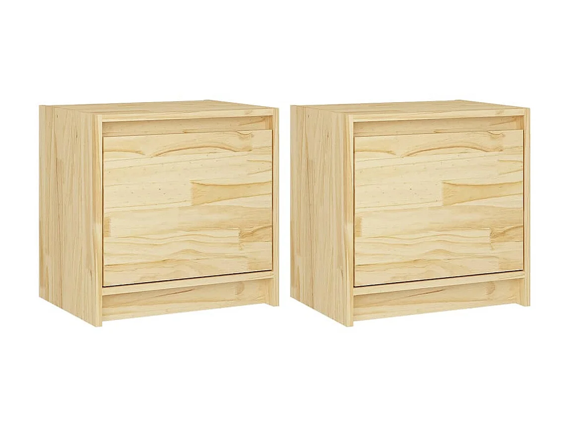 Lot de 2 Tables de chevet 40x30,5x40 cm bois de pin massif GHR81957
