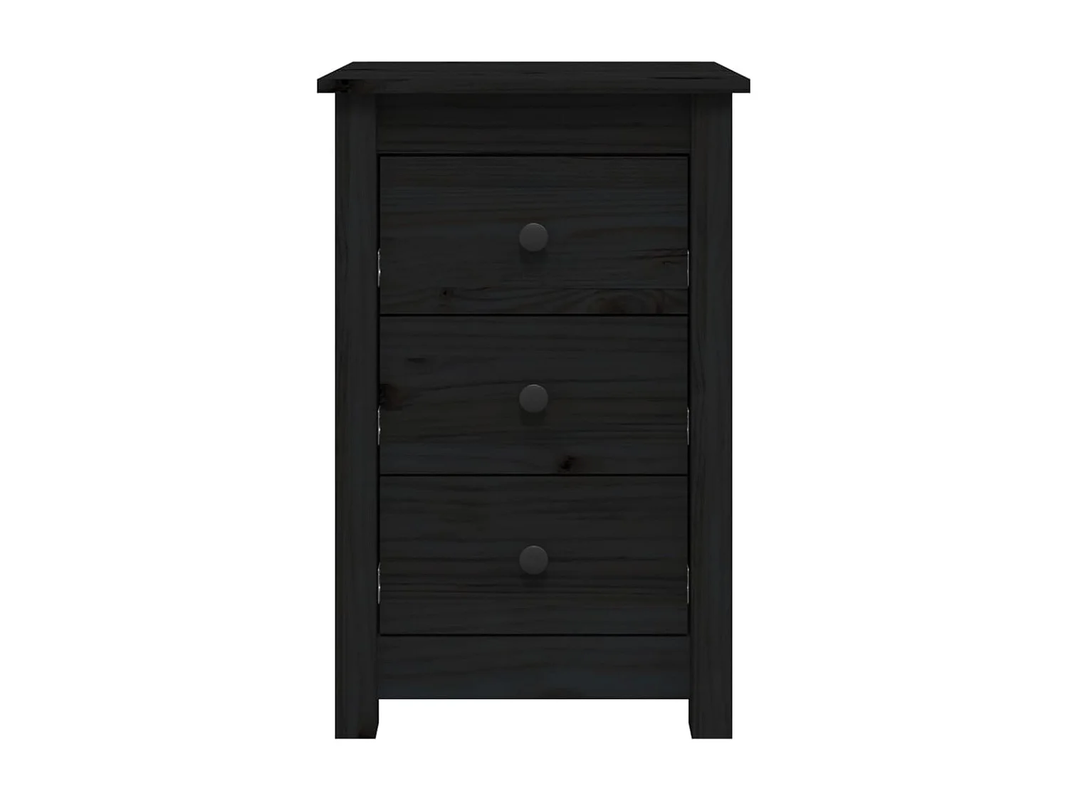 Lote de 2 Mesitas de noche madera maciza de pino negro 40x35x61,5cm ES55287