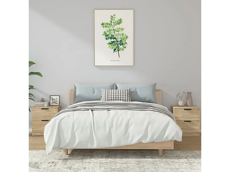 Lot de 2 Tables de chevet Chêne Sonoma Bois d'ingénierie GHR50649