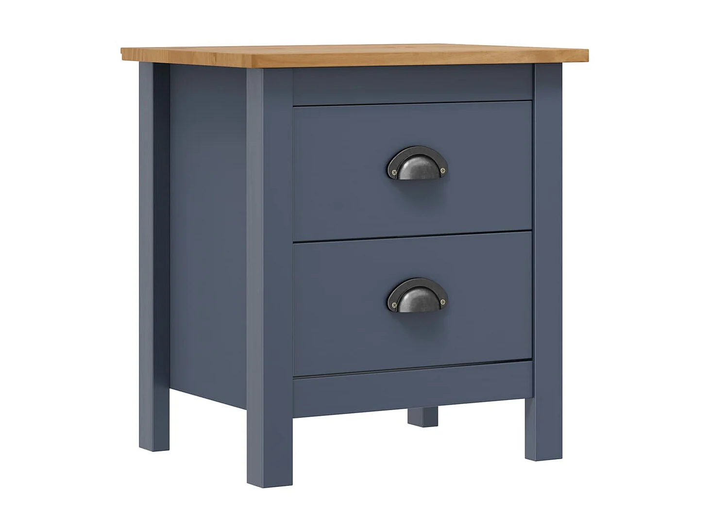 Comodini | Tavolini da notte | Tavolini da letto Hill Grigi 2 pz 46x35x49,5 cm in Legno di Pino