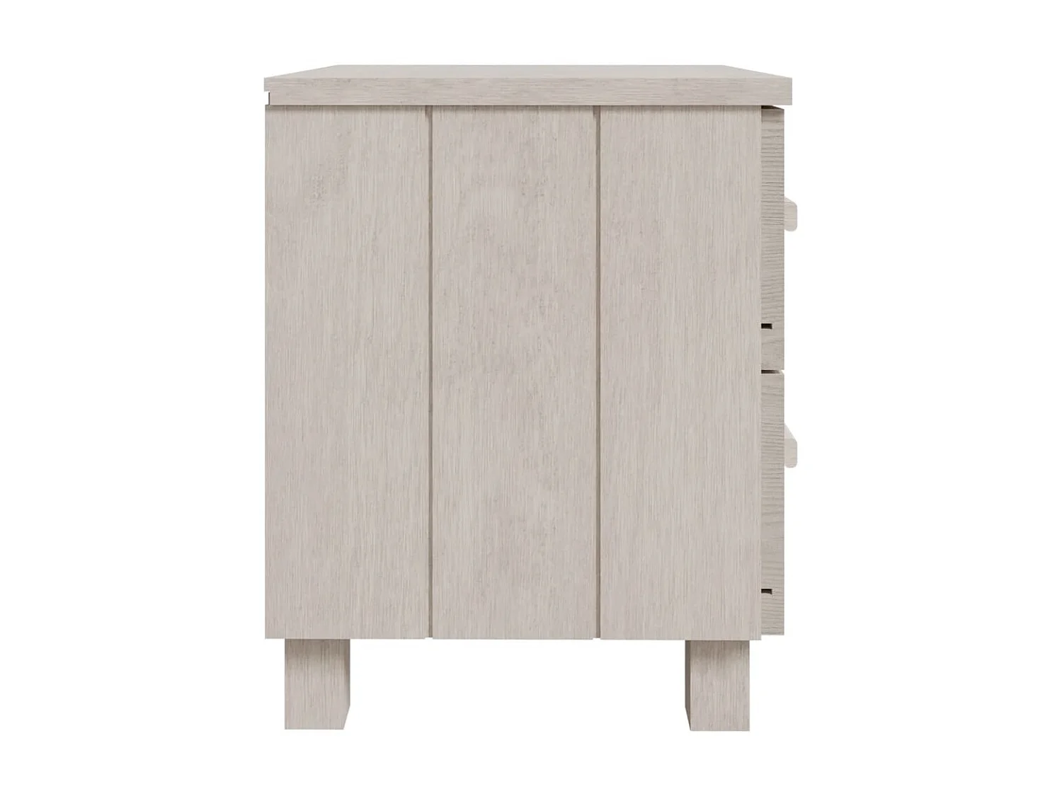 Lot de 2 Tables de chevet HAMAR Blanc 40x35x44,5 cm Bois massif GHR24180