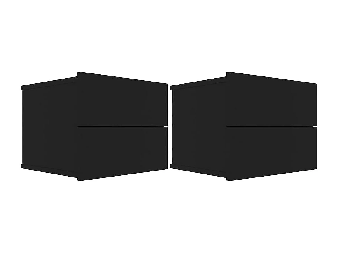 Nachtkastjes 2 st 40x30x30 cm bewerkt hout zwart NL30047