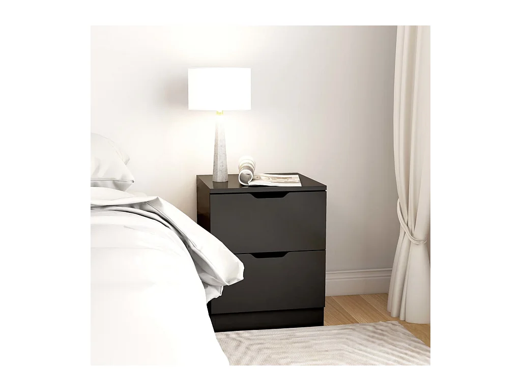 Nachtkastjes 2 st 40x40x50 cm bewerkt hout zwart NL49736