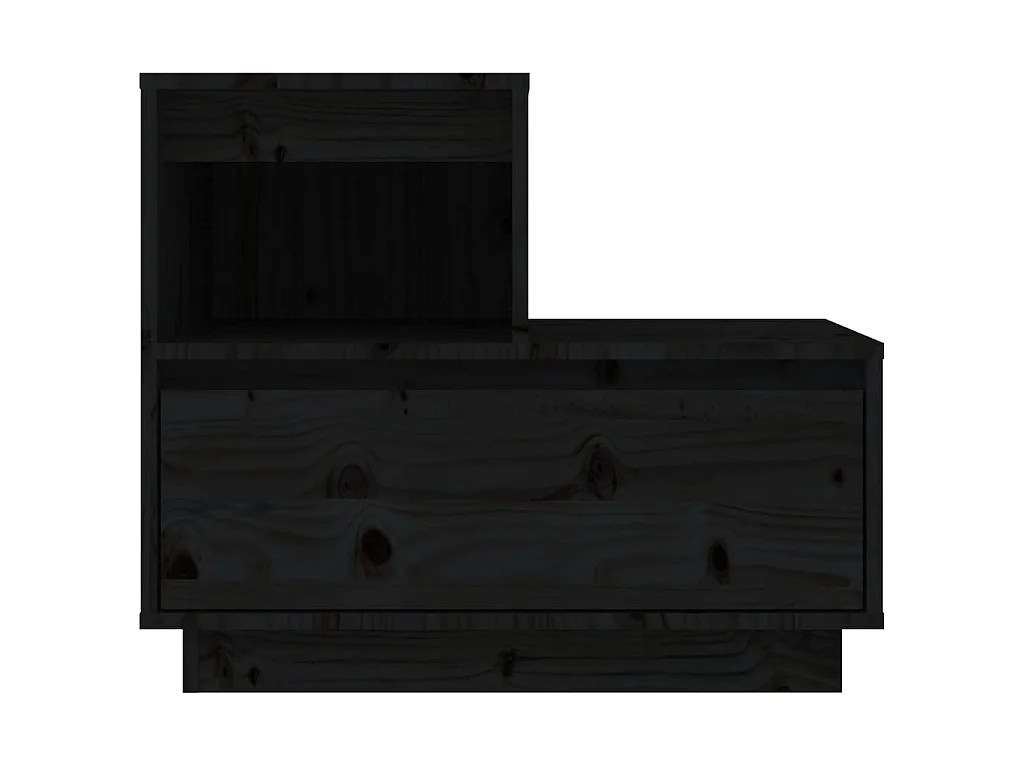 Lot de 2 Tables de chevet Noir 60x34x51 cm Bois de pin solide GHR80770