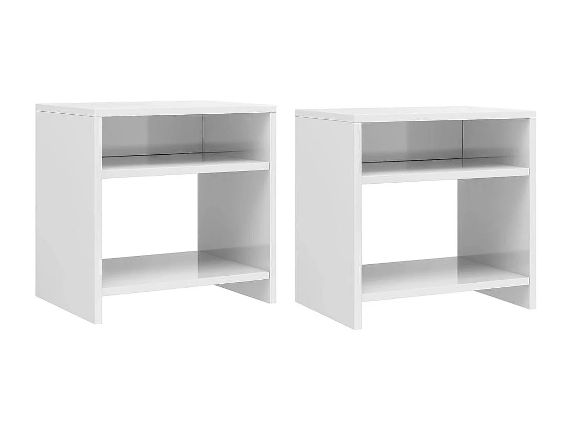 Lote de 2 Mesitas de noche madera contrachapada blanco 40x30x40 cm ES86770