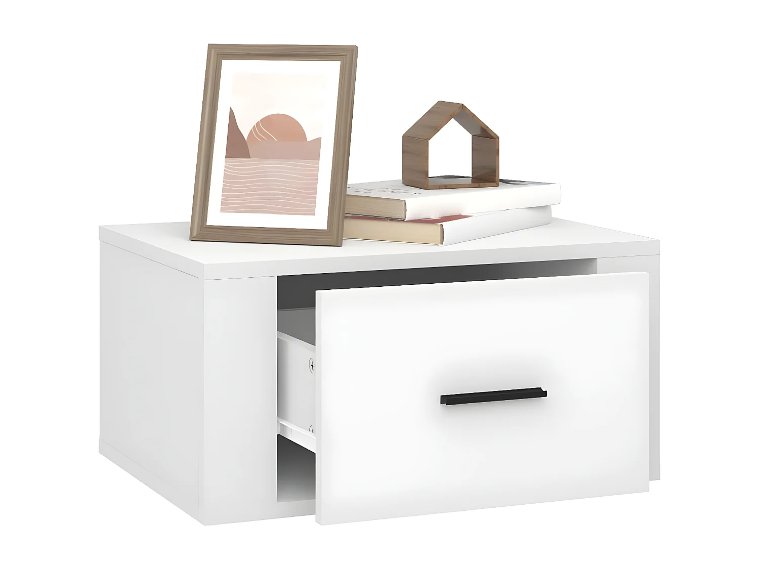 Mesas de cabeceira de parede 2 pcs 50x36x25 cm branco PT55322