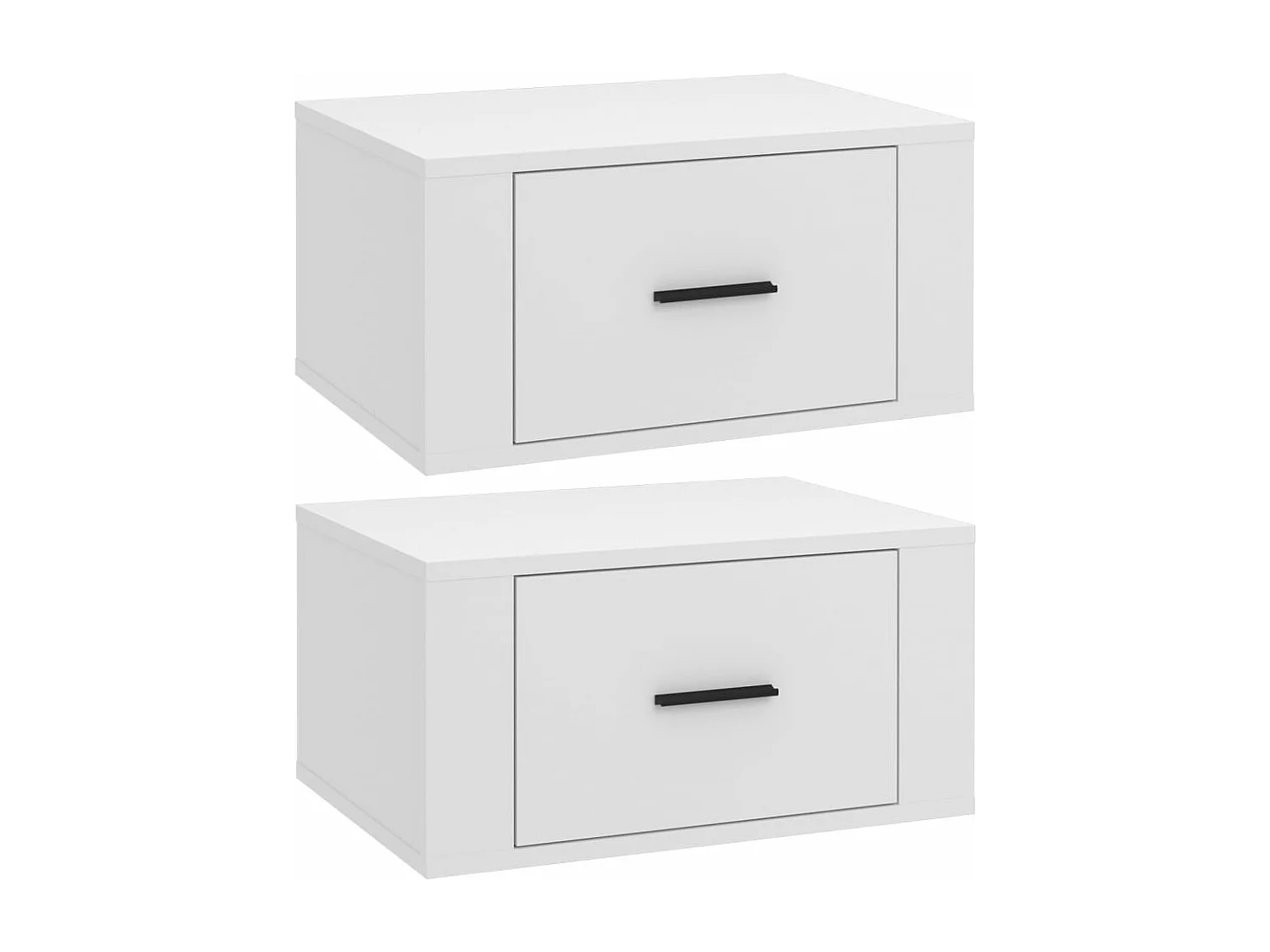 Lot de 2 Tables de chevet murales Blanc 50x36x25 cm GHR74681