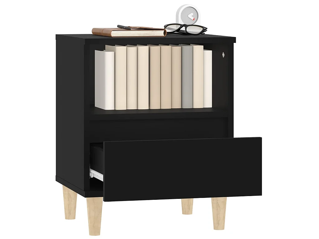 Nachtkastjes 2 st 40x35x50 cm zwart NL46050