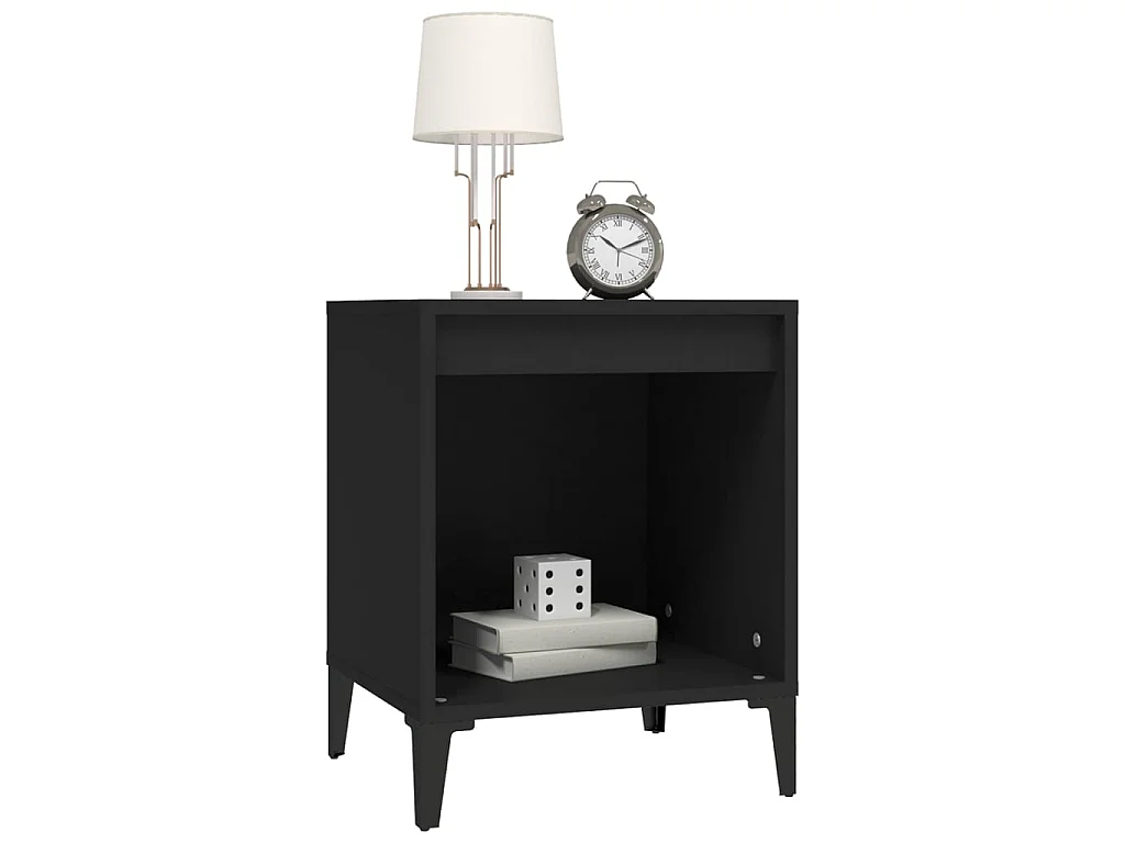 Lot de 2 Tables de chevet Noir 40x35x50 cm GHR30406
