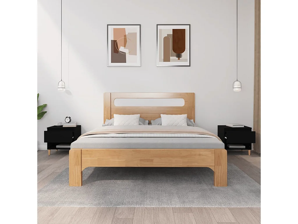 Nachtkastjes 2 st 50x46x50 cm bewerkt hout zwart NL68901