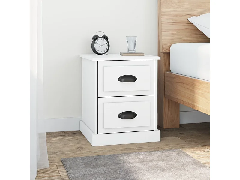 Mesas cabeceira 2pcs 39x39x47,5 cm derivados de madeira branco PT42984