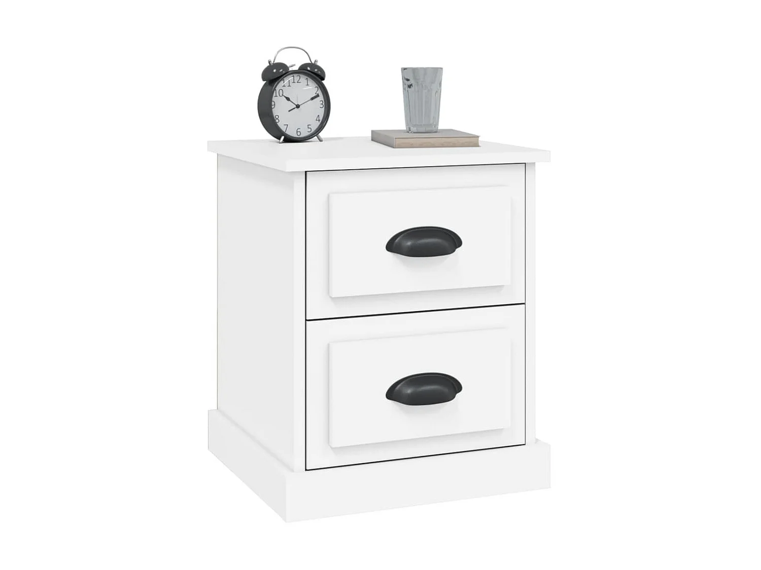 Lote de 2 Mesitas de noche madera contrachapada blanco 39x39x47,5cm ES85216