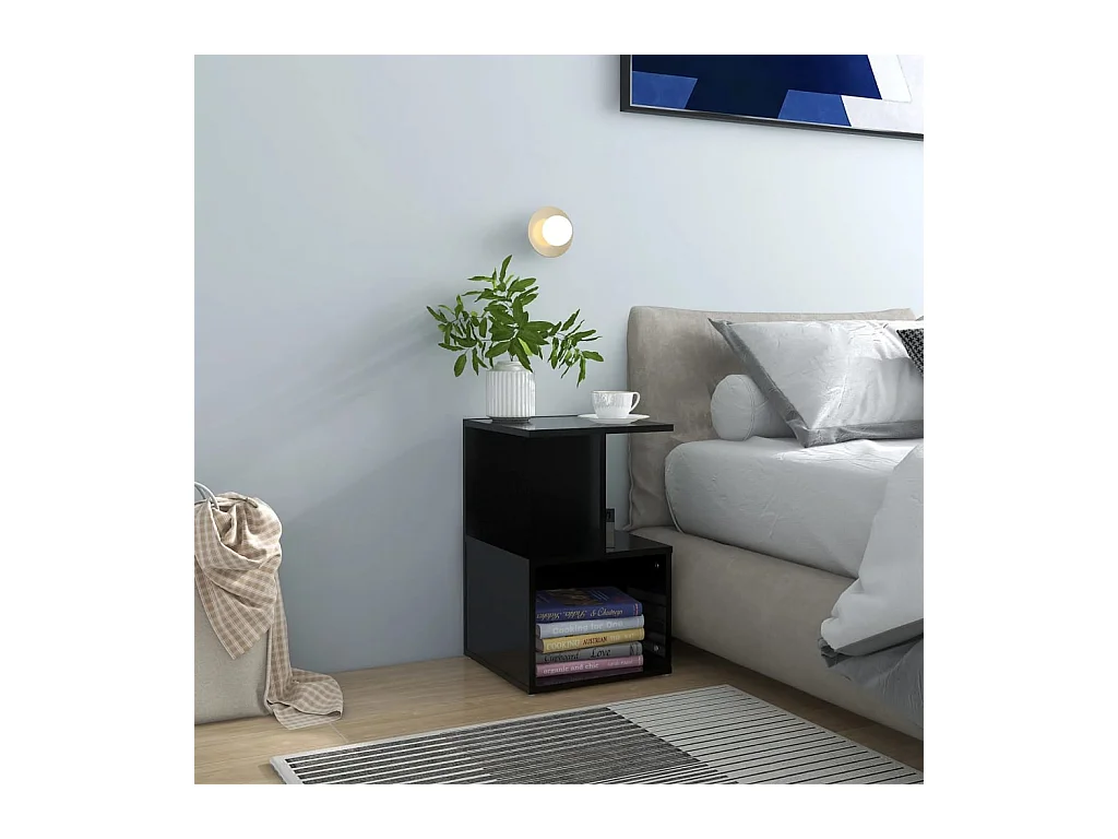 Lot de 2 Tables de chevet Noir 35x35x55 cm Aggloméré GHR96618