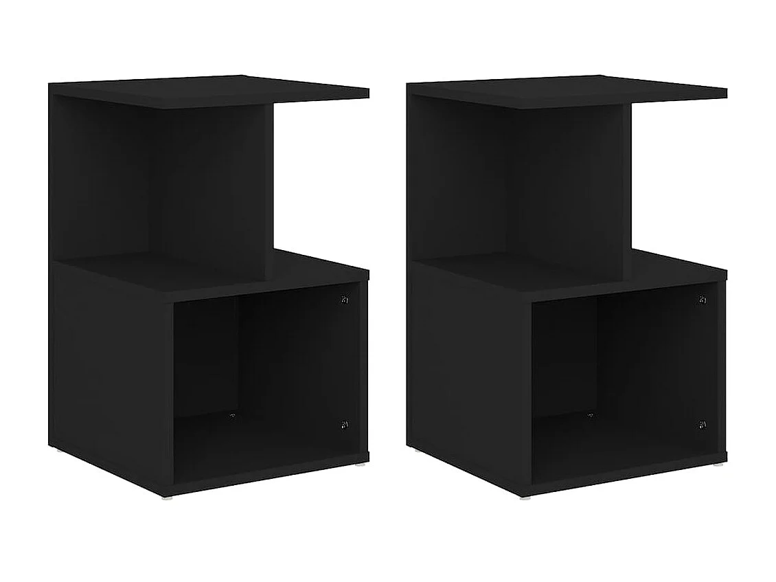 Lot de 2 Tables de chevet Noir 35x35x55 cm Aggloméré GHR96618