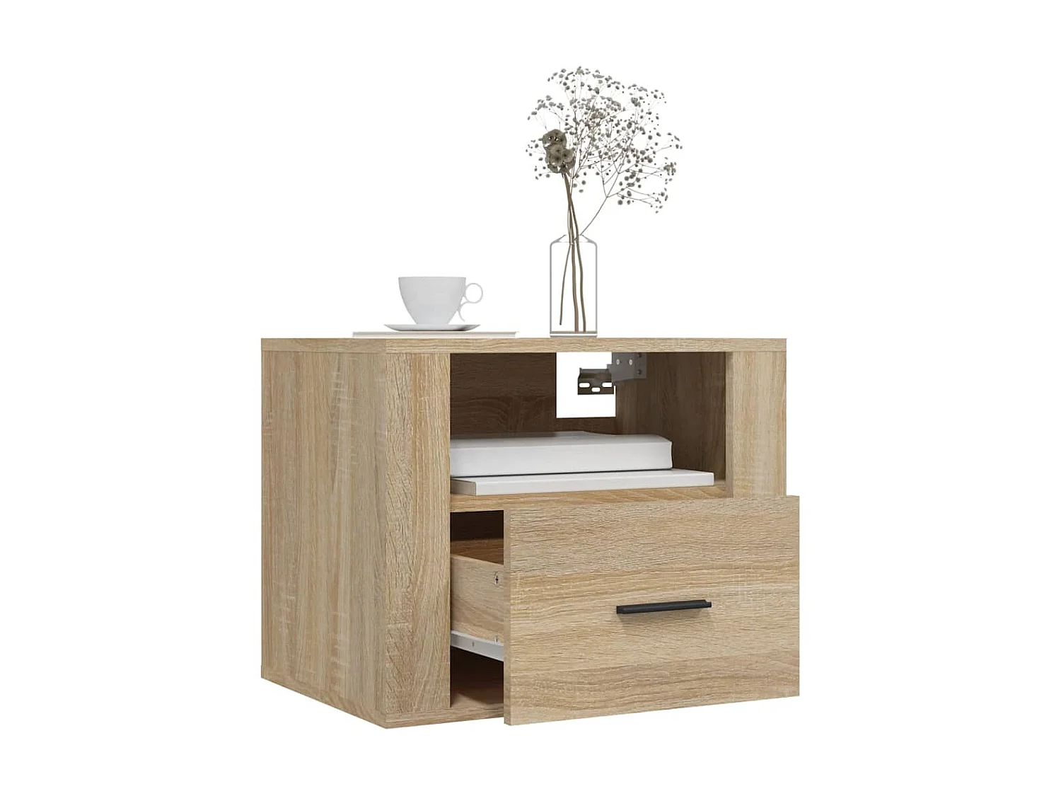 Lot de 2 Tables de chevet murales Chêne sonoma 50x36x40 cm GHR15778