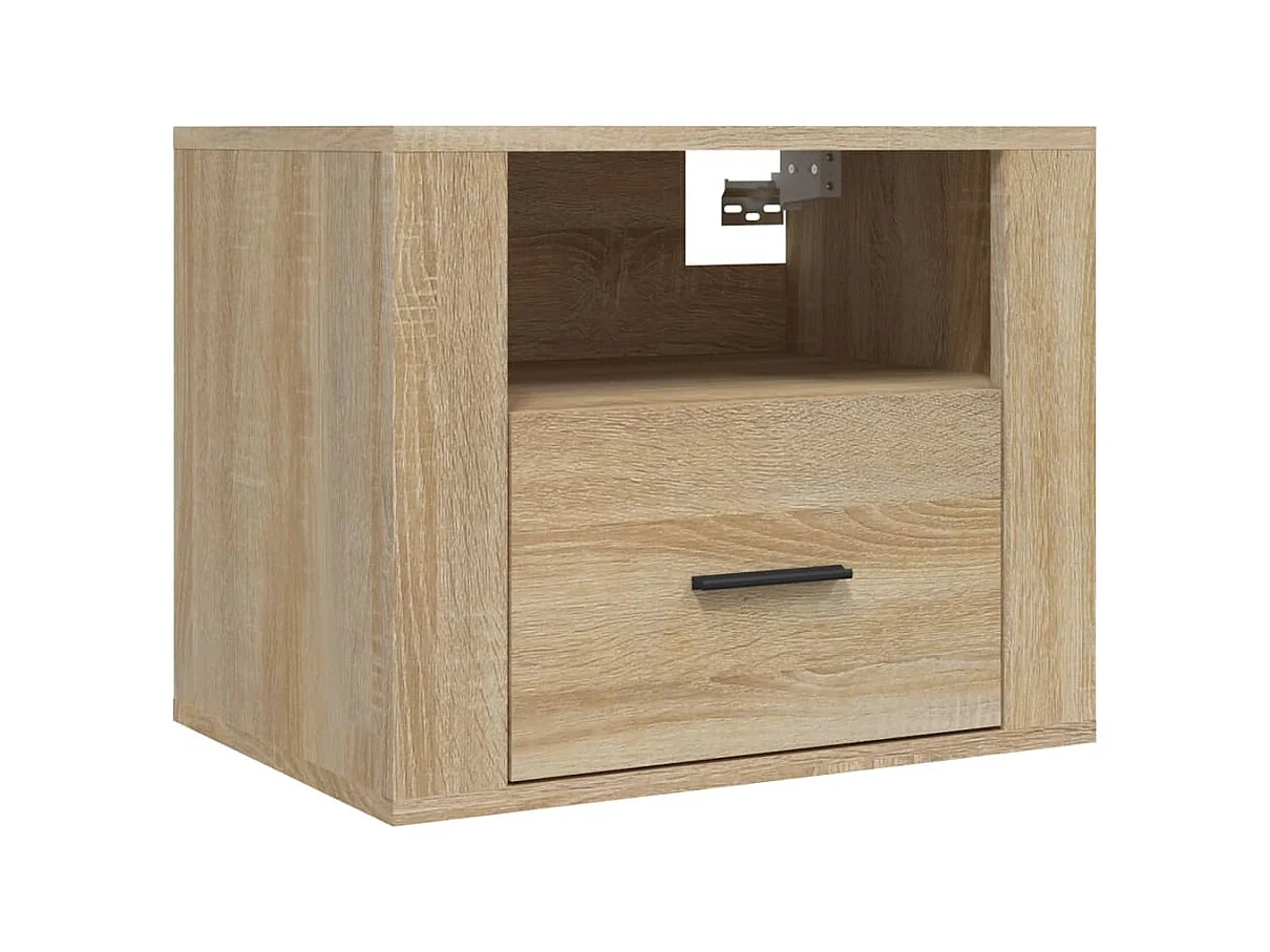 Lot de 2 Tables de chevet murales Chêne sonoma 50x36x40 cm GHR15778