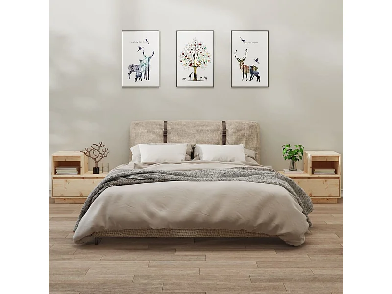 Nachtkastjes 2 st 60x34x51 cm massief grenenhout NL26505