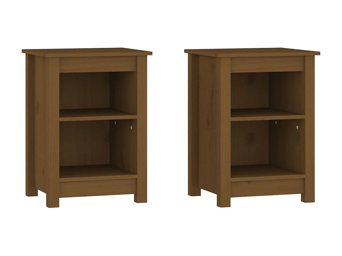 Mesas de cabeceira 2 pcs 40x35x55 cm pinho maciço castanho mel PT57306