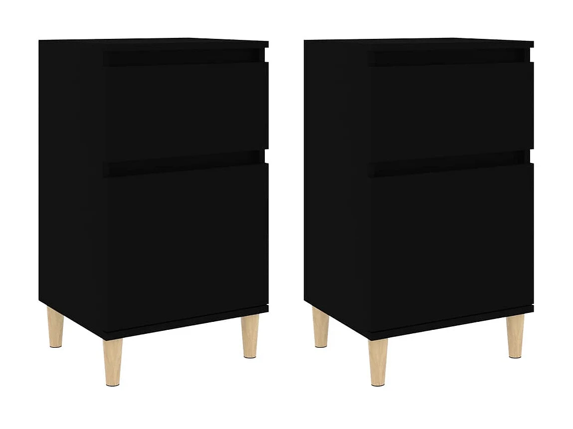 Nachtkastjes 2 st 40x35x70 cm zwart NL15590