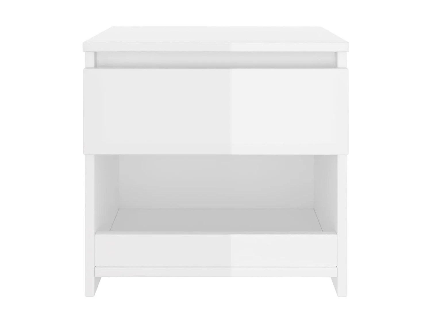 Nachtkastje 40x30x39 cm bewerkt hout hoogglans wit NL32934