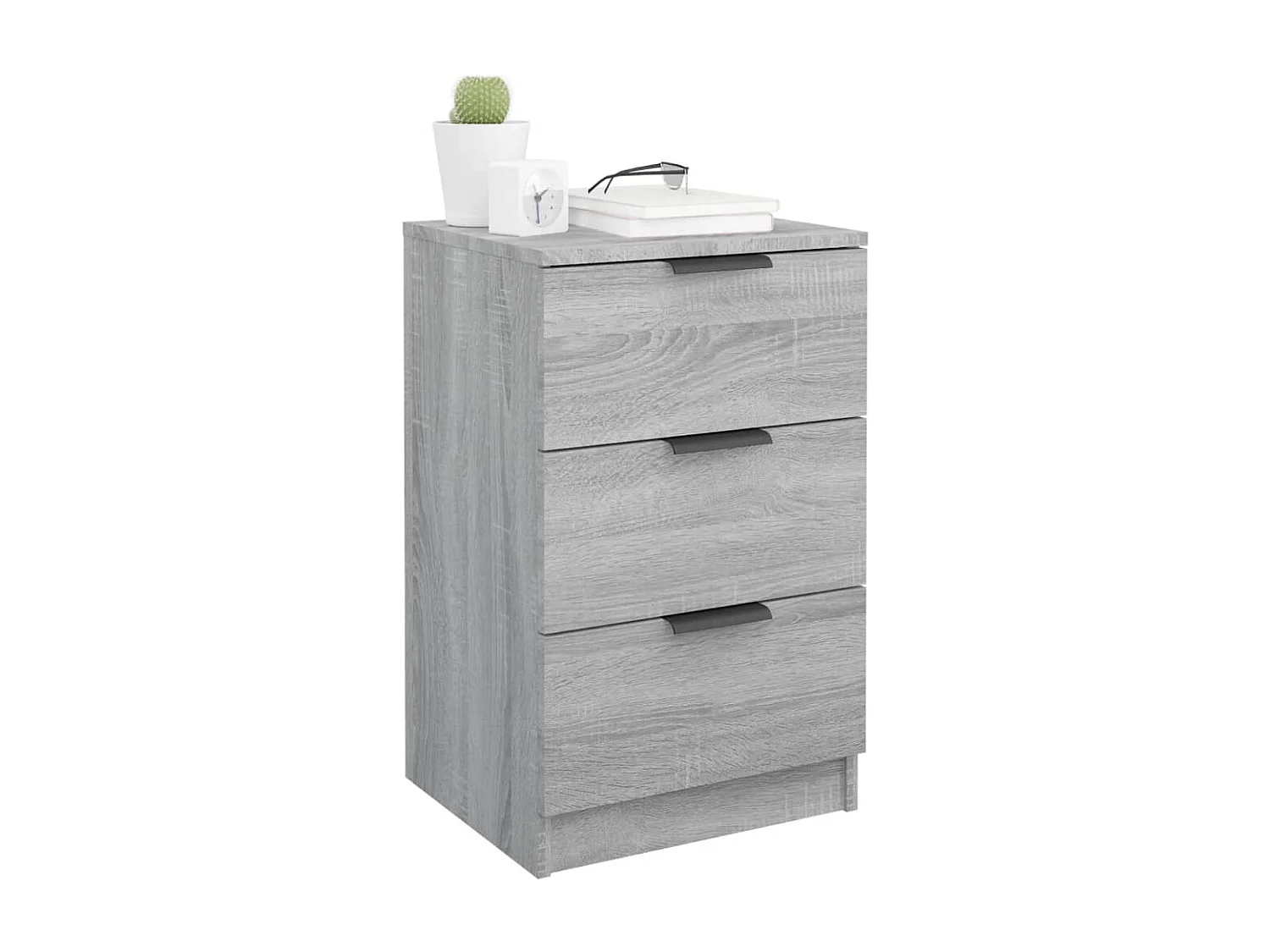 Lote de 2 Mesitas de noche color gris Sonoma 40x36x65 cm ES51978