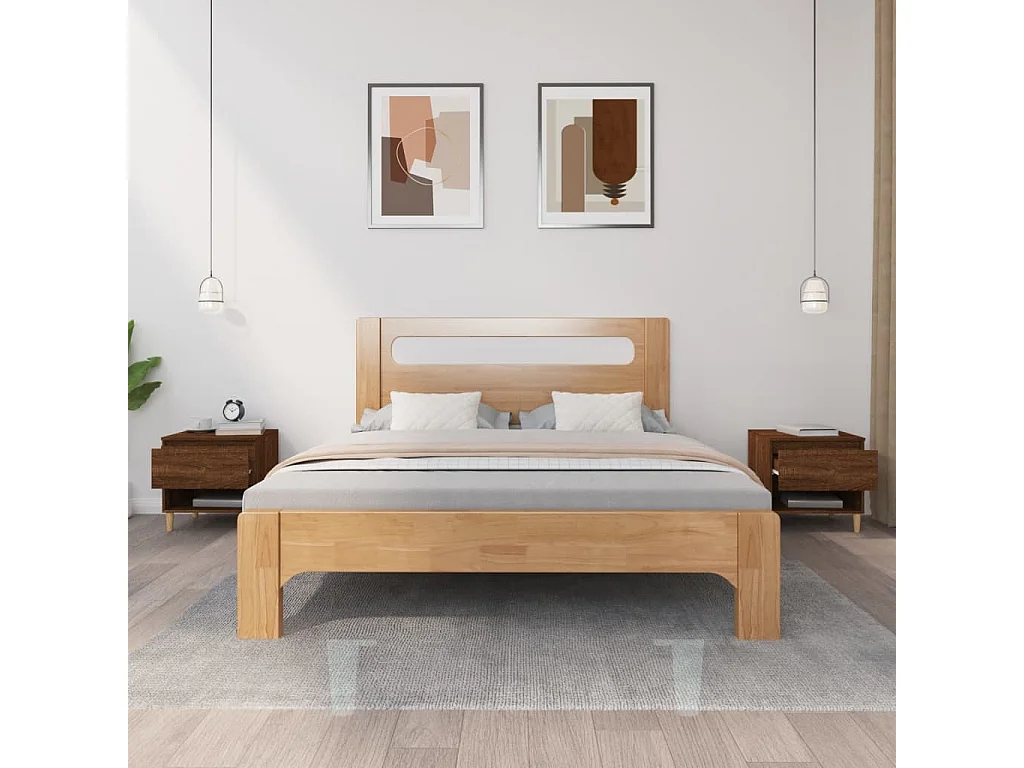 Lot de 2 Tables de chevet Chêne brun 50x46x50 cm Bois d’ingénierie GHR38209