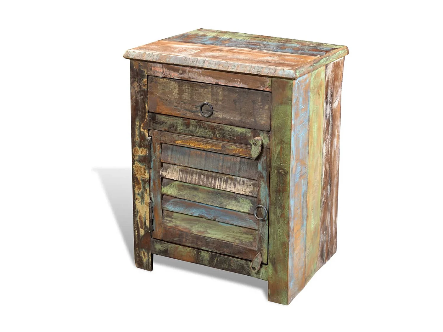 Table de coin avec 1 tiroir et 1 porte Bois de récupération GHR65690