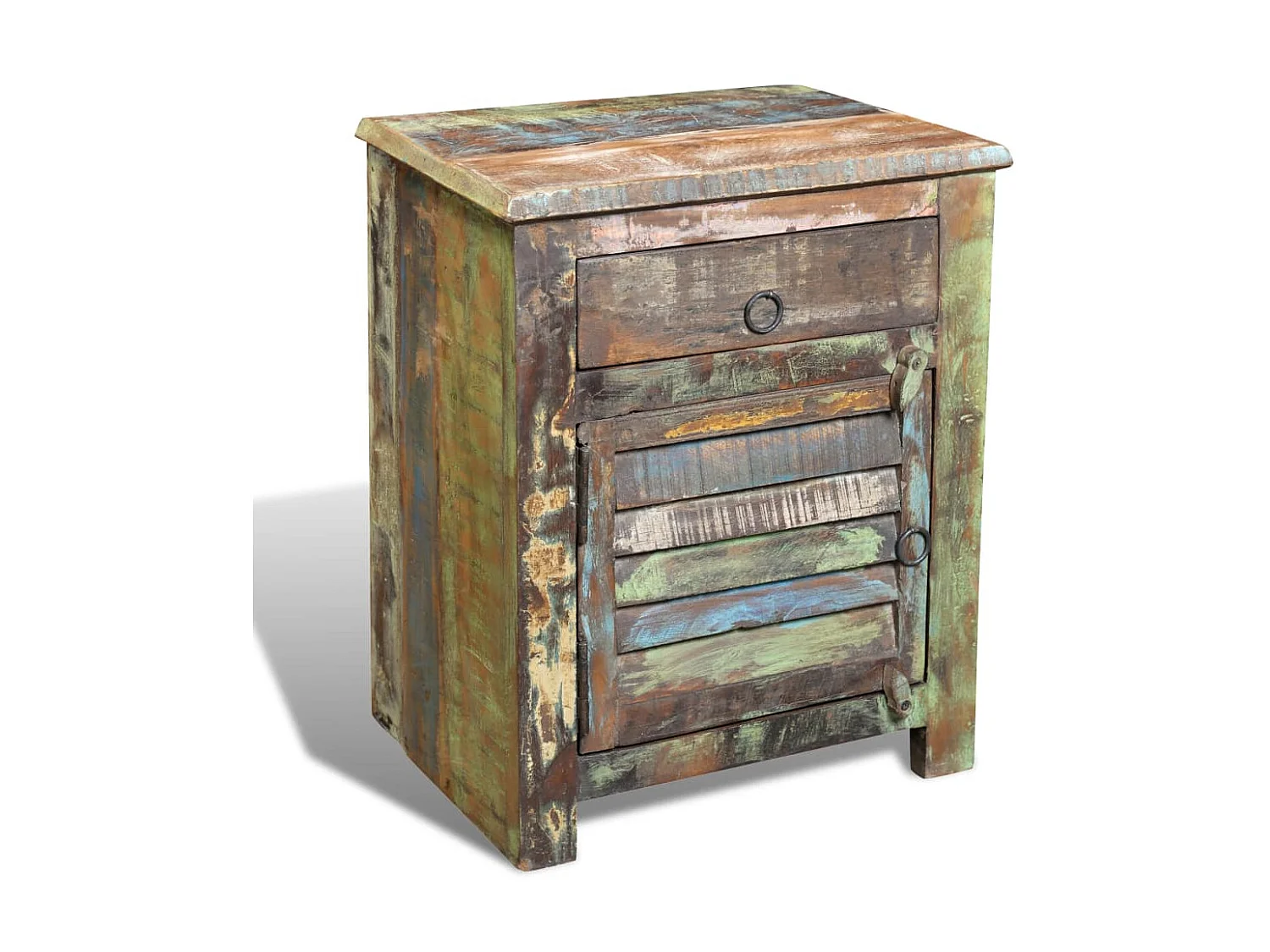 Table de coin avec 1 tiroir et 1 porte Bois de récupération GHR65690