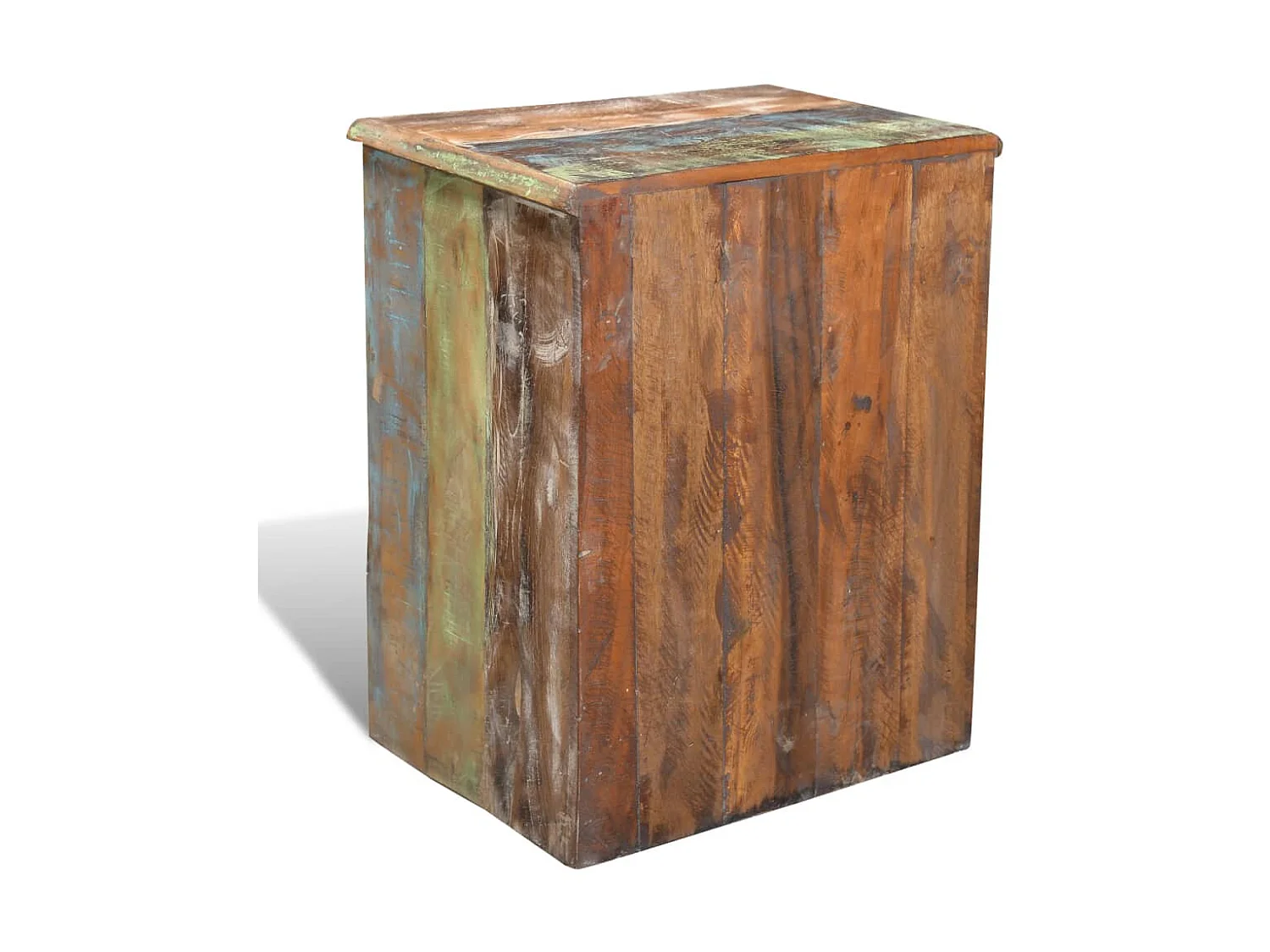 Mesa auxiliar con 1 cajón y 1 puerta madera reciclada  ES77226