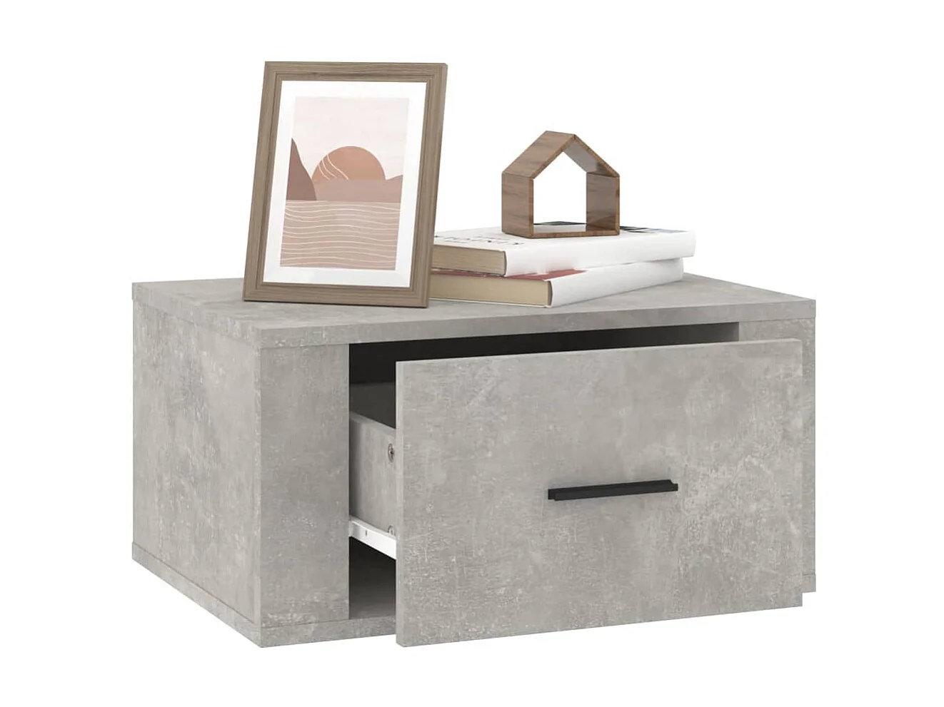 Nachtkastjes 2 st wandgemonteerd 50x36x25 cm betongrijs NL85658