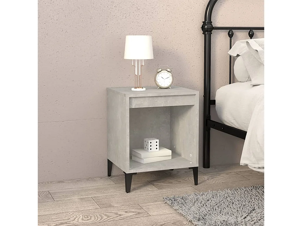 Comodini | Tavolini da notte | Tavolini da letto 2 pz Grigio Cemento 40x35x50 cm
