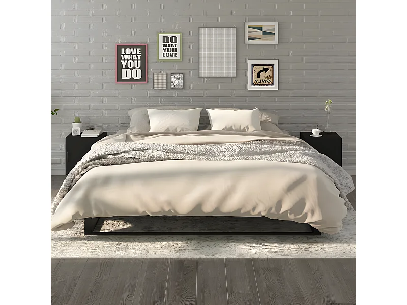 Nachtkastjes 2 st bewerkt hout zwart NL82786