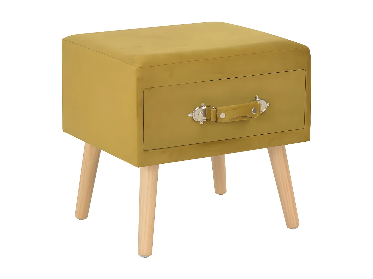 Lot de 2 Tables de chevet Moutarde 40x35x40 cm Velours GHR44467