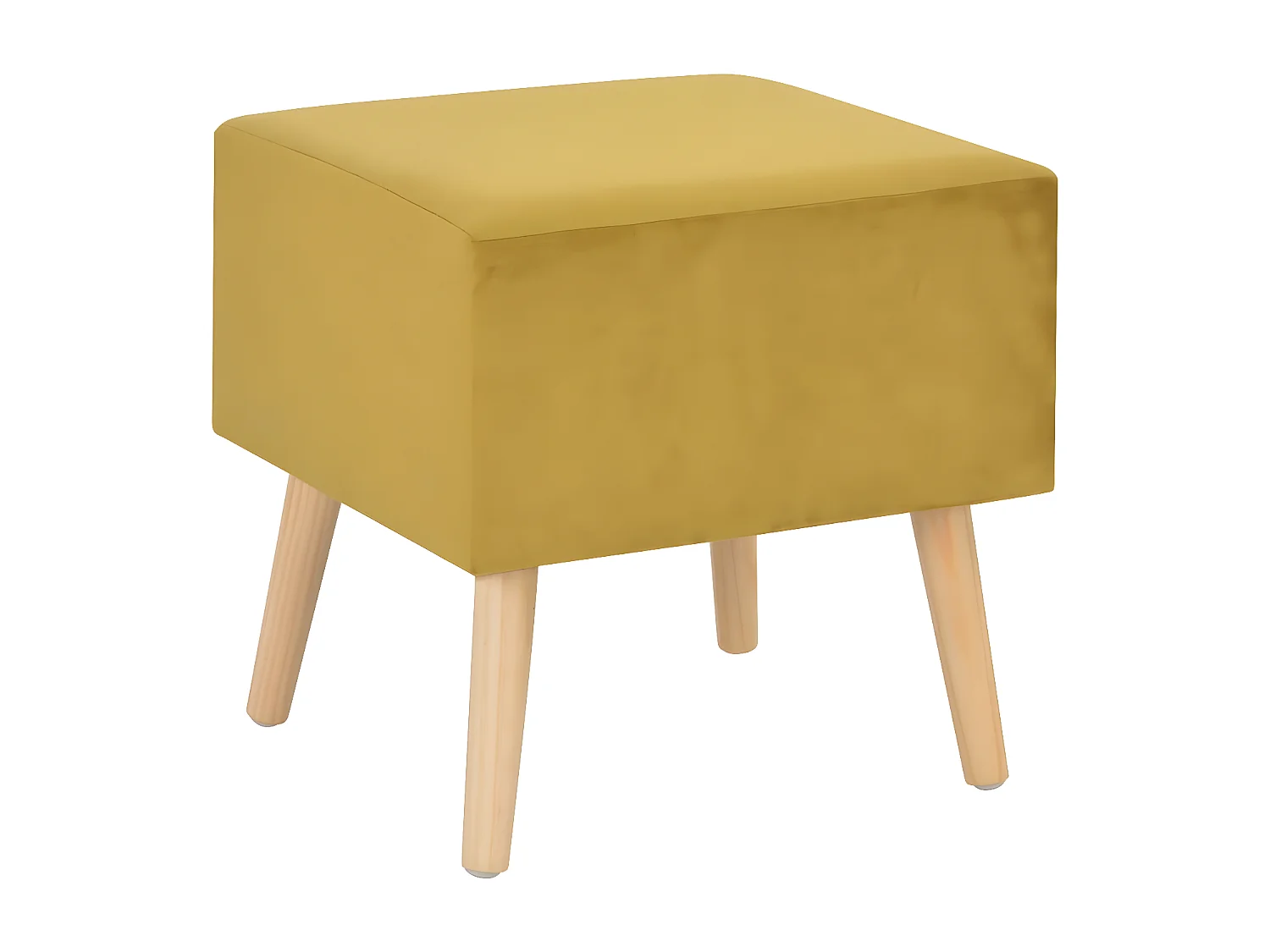 Lot de 2 Tables de chevet Moutarde 40x35x40 cm Velours GHR44467