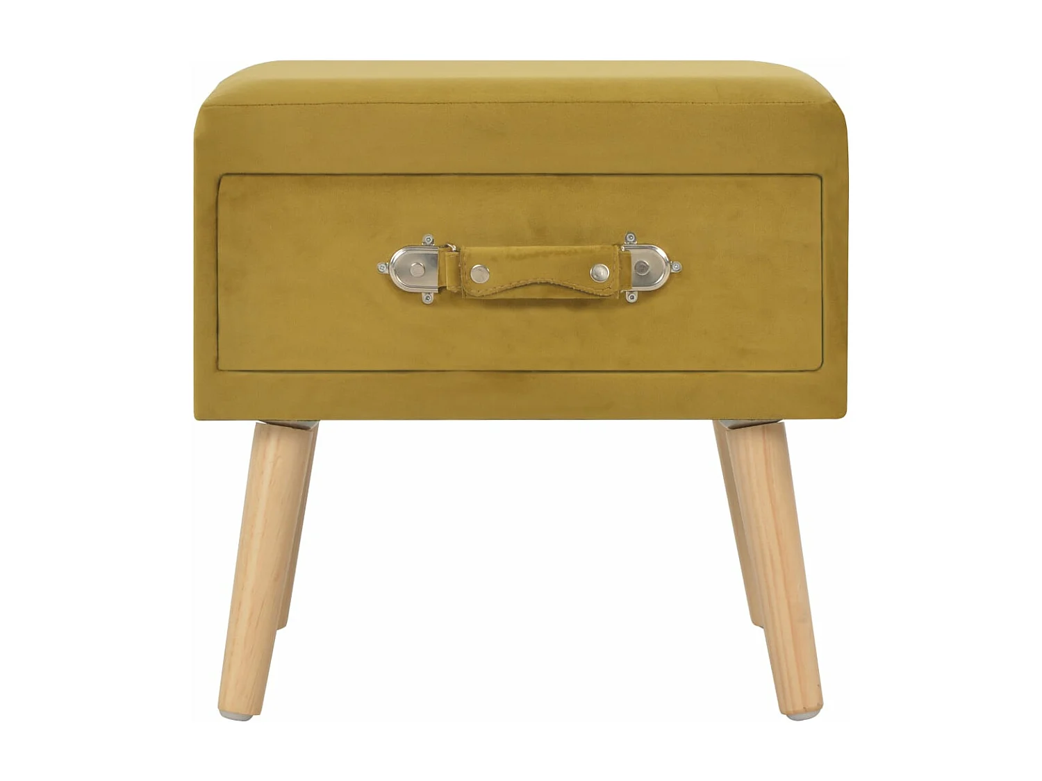 Lot de 2 Tables de chevet Moutarde 40x35x40 cm Velours GHR44467