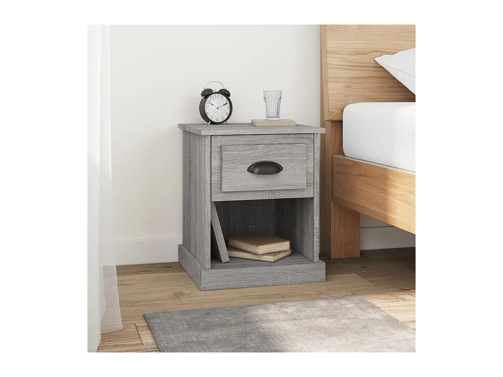 Lot de 2 Tables de chevet sonoma gris 39x39x47,5cm bois ingénierie GHR73047