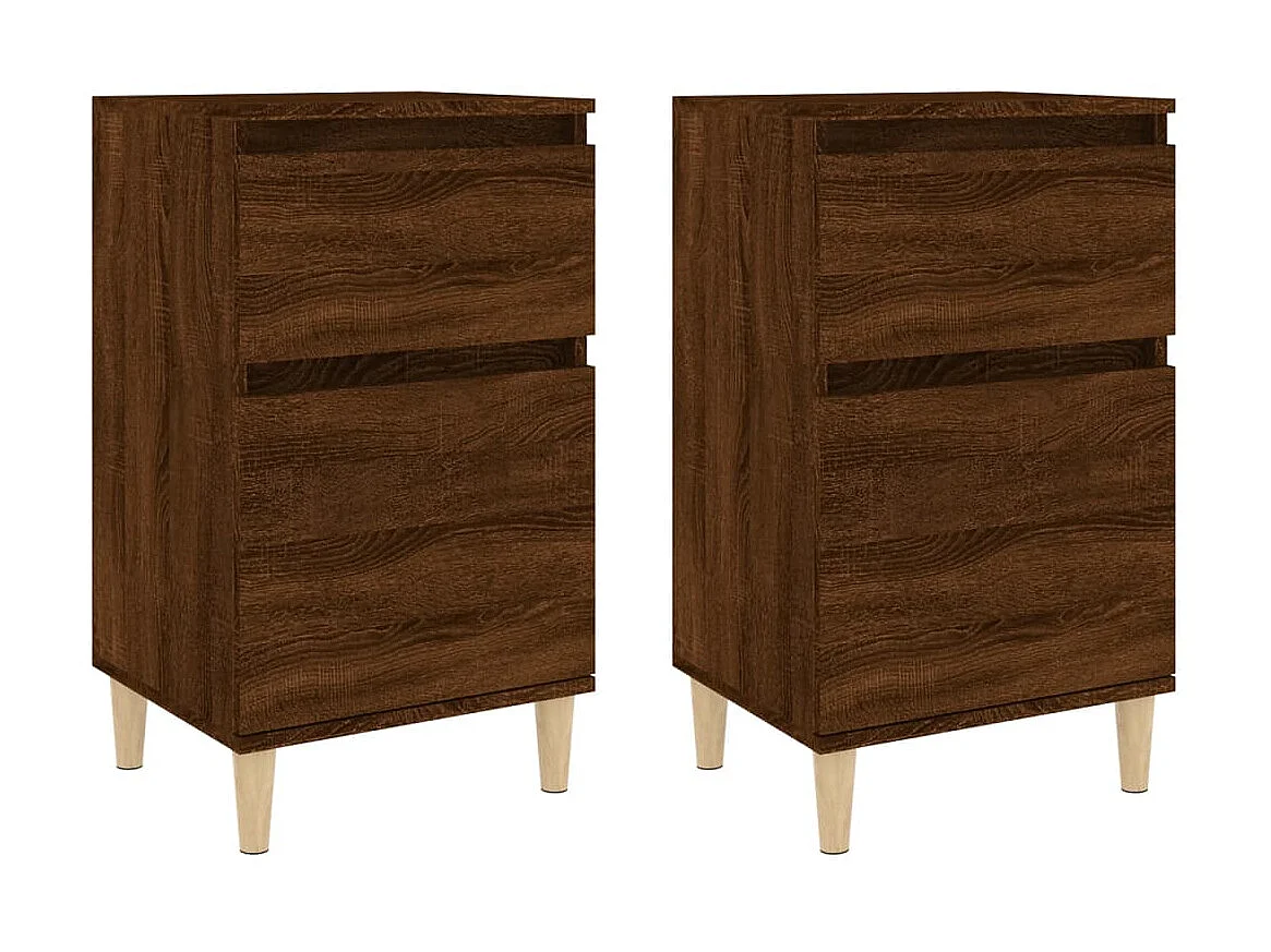 Lot de 2 Tables de chevet chêne marron 40x35x70 cm GHR67116