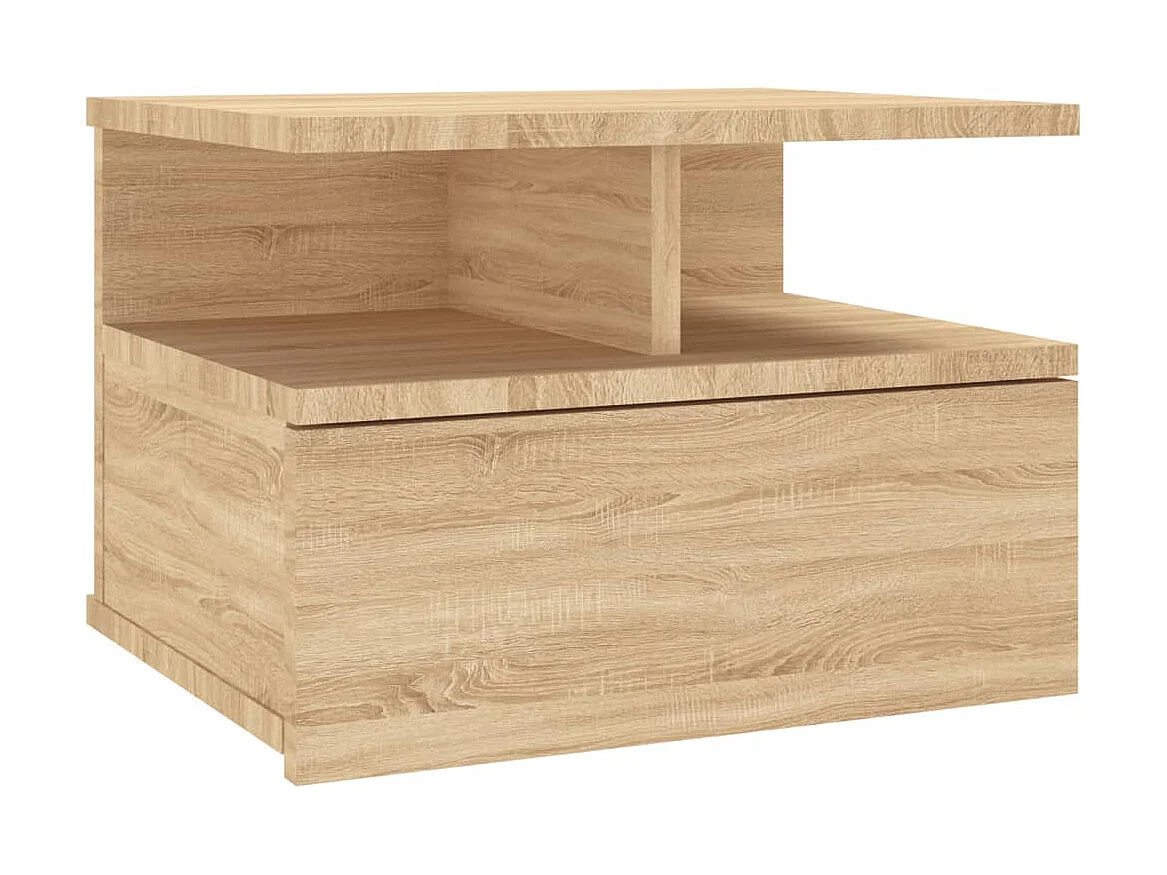 Lot de 2 Tables de chevet flottantes Chêne sonoma 40x31x27 cm GHR42205