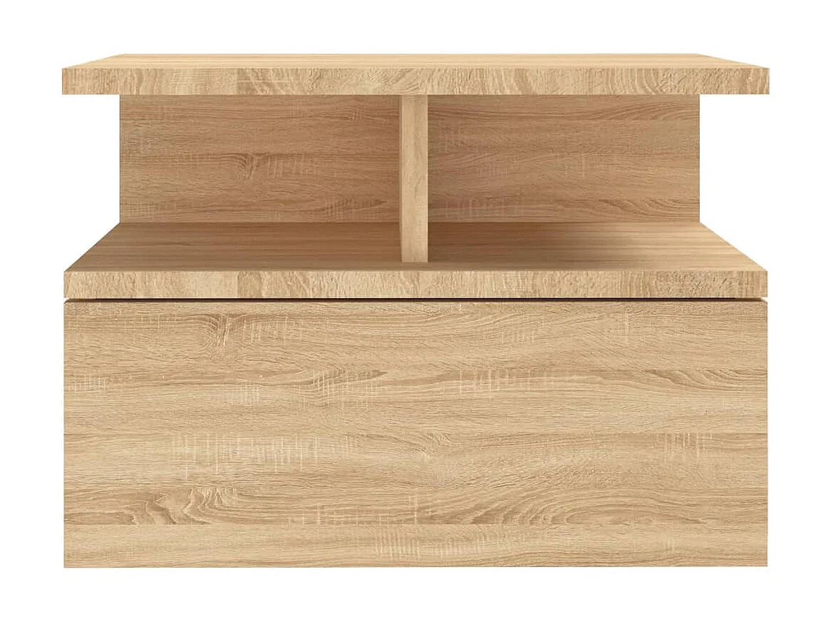 Lot de 2 Tables de chevet flottantes Chêne sonoma 40x31x27 cm GHR42205